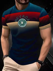 Men's Quick-Dry Polyester T-Shirt, 100% Polyester, Breathable and Durable, Skin-Friendly, Non-Sweaty, Daily Commute Versatile Style, Athletic Shirt, Sports Tops