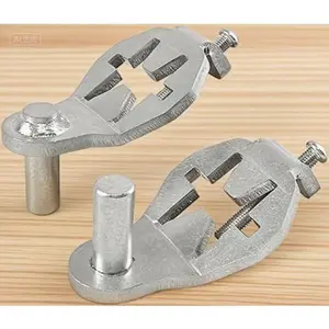 Heavy Duty Steel Gate Hinges - Secure T-Post Mounting for Farm & Garden Gates, Durable Metal Hanger Pins, Easy Installation Without Drilling, Rust-Resistant Outdoor Gate Hardware, Adjustable Fit for Backyard Fencing adjustable  door  hinge door sweep