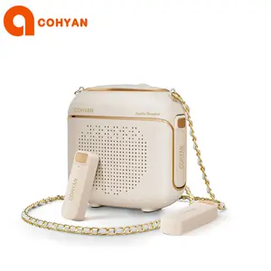 COHYAN K29 Portable Voice Amplifier with 2 Wireless Bluetooth Microphones, High-Definition Audio, Portable Speakers & Rechargeable Bullhorn Megaphone for Teachers, Classroom, Meetings, Beige outdoorfun
