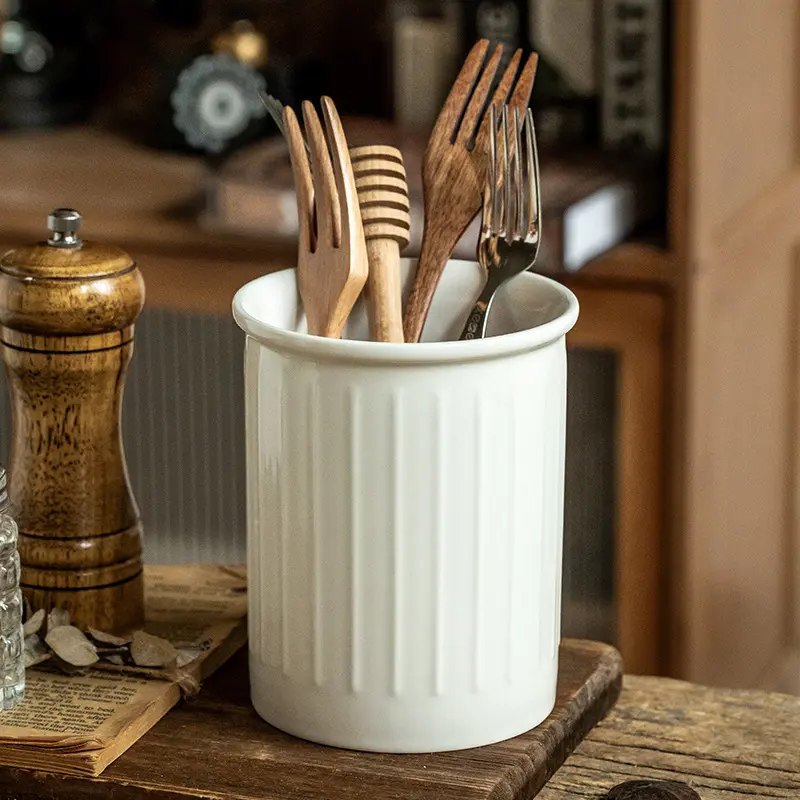 Utensil Holder, Ceramic Kitchen Utensil Holder for Countertop, Large Cooking Utensil Crocks for Kitchen Counter Decor, Morden Utensil Organizer Home Kitchenware
