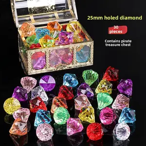 Princess Gem Toy Diamond Children Girl Boy Plastic Acrylic Crystal Beads DIY Play House Treasure Box