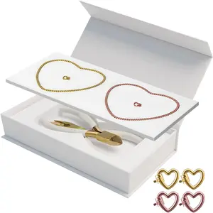 Permanent Bracelet Kit for Couples - DIY Sterling Forever Bracelets Making Set with Locking Heart Clasp, Ideal  for Christmas, Anniversary, Valentine's Day & Date Night Activity