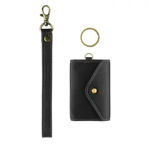 The Poppy Leather Wristlet Wallet Andar – Compact Envelope Clutch with Magnetic Closure, Coin Pouch & Lanyard | Full-Grain Wallet for Everyday Minimalists
