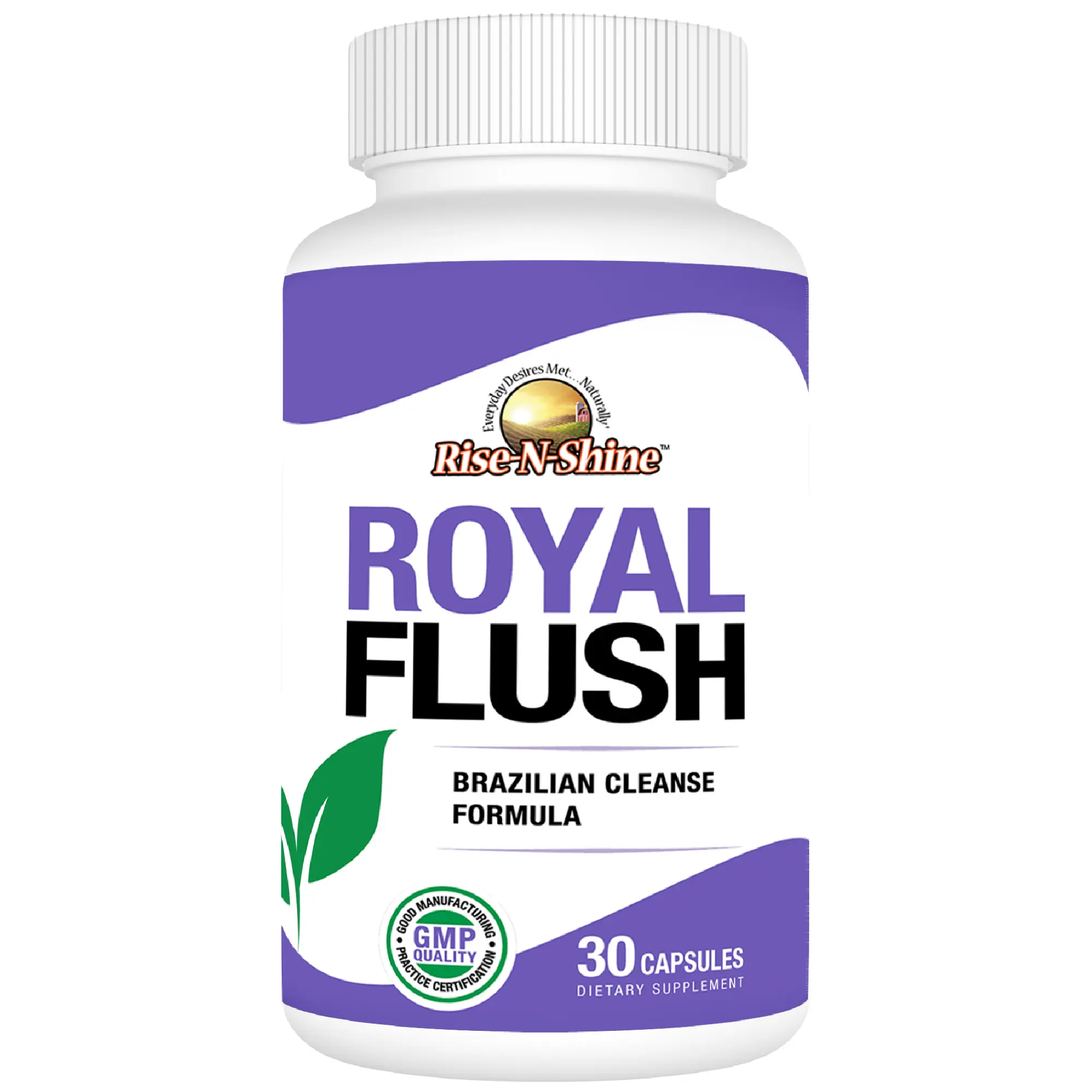 Royal Flush by Rise-N-Shine | Powerful Brazilian Cleansing Formula with Acai, Senna Leaves, Cascara Sagrada, Black Walnut, and Bentonite Clay | Detox, Digestive Health Support | Gentle  Cleanse