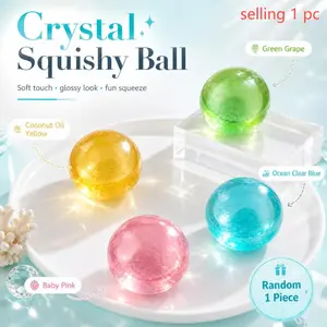 Colorful jelly crystal ball squeeze toy, Squishy Fidget Ball, Stress Balls, made of soft and elastic material, helps relieve stress, relax the mind, improve focus, suitable for teenagers and adults, a creative gift for desktop play and anxiety relief