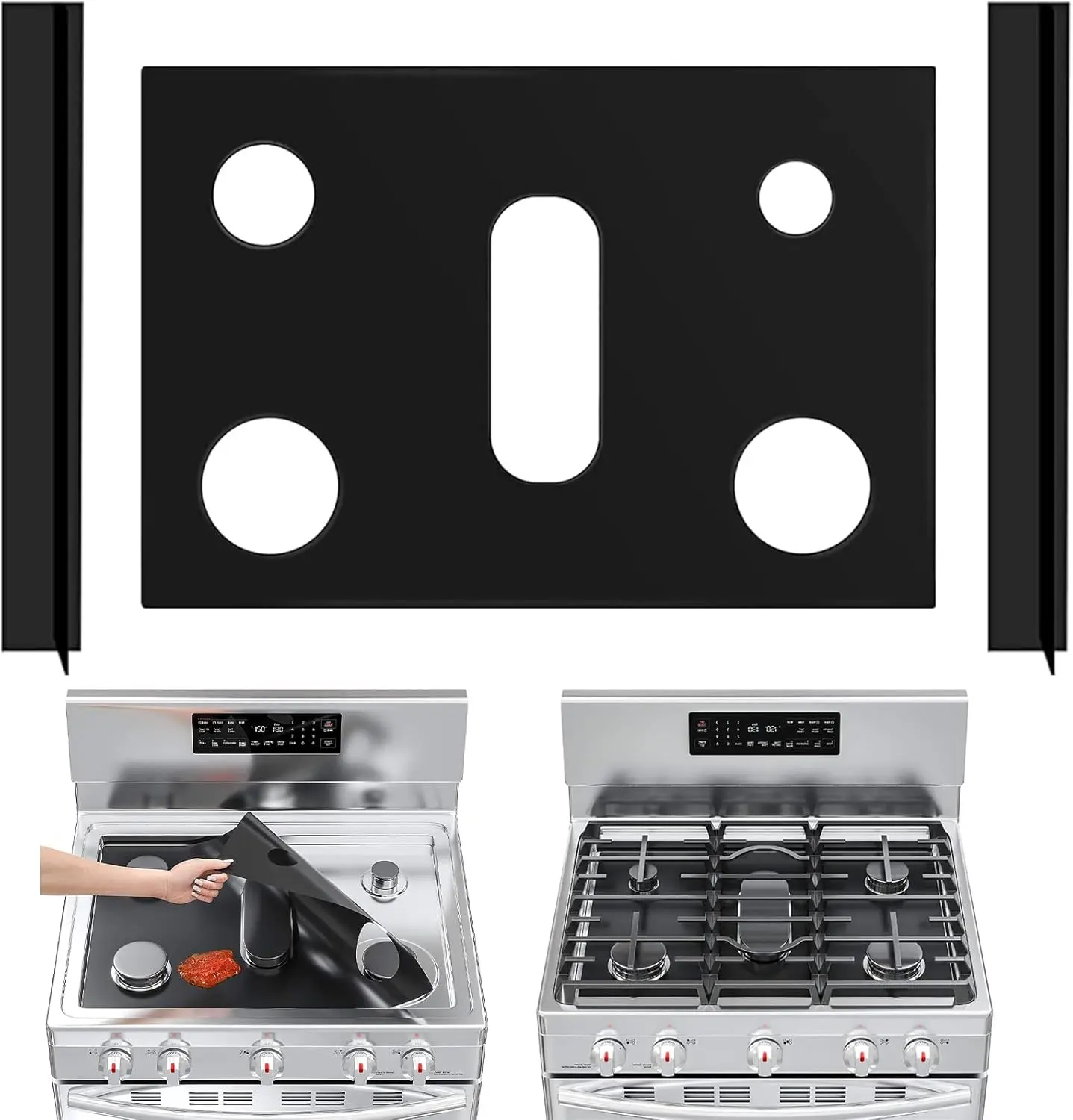 3 Pcs Stove Cover,Stove Top Covers for Samsung Gas Range,Stove Mat with 2 Stove Gap Cover,Adjustable Stove Top Protectors for Gas Range,Washable,Easy to Clean