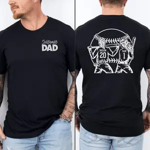 Custom Softball Dad Shirt with Two Player Names & Numbers, Softball Dad Tee, Father’s Day Gift for Dad