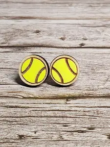 Softball Stud Earrings