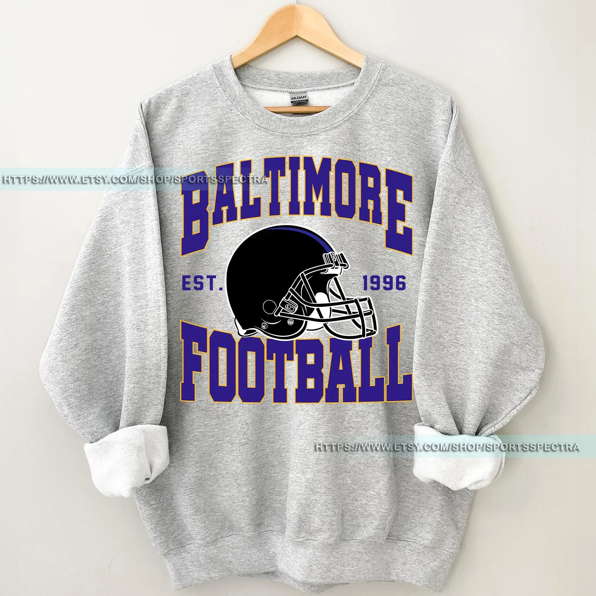 [Sale Up To 50%] Baltimore Football Vintage Sweatshirt, Retro Raven Crewneck, Oversized Football Sweatshirt, Baltimore Football Fan Gift, Gift For Fan, Trendy USA Cotton Fabric