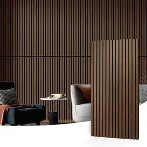 Art3D 2-Pack Acoustic Wood Slat Wall Panels for Interior Decor, 3D Fluted Sound Absorbing Wood Paneling for Accent Wall Ceiling Kitchen Living Room Bedroom Office, 47.2 X 23.6 Inch Dark Walnut Art3d