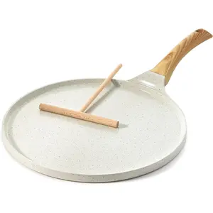 Non-stick crepe pan, Swiss granite-coated dosa pan, pancake frying pan, tawa pan with heat-resistant handle