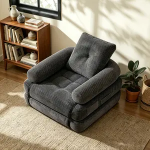 Folding Sofa Bed, Convertible Sleeper Chair with Pillow Foldable Mattress with Back Support, Portable Fold Out Chair Bed Comfy Floor Sofa Lounge for Living Room Bedroom#SummerVibes
