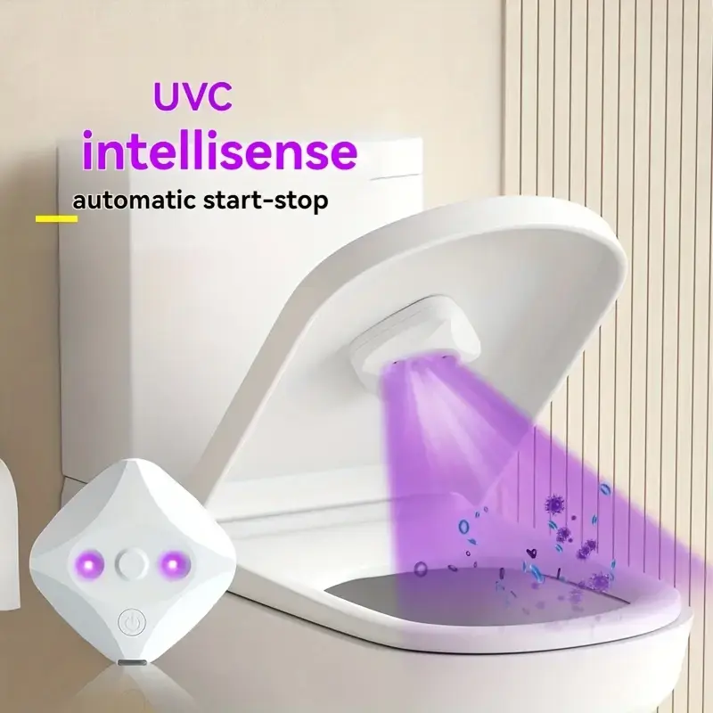 Rechargeable Portable LED Glow-in-the-Dark Smart Plastic Toilet Bowl Cleaner - Silicone Household Cleaning Product, Easy Installation, Ideal for Home & Airbnb Hosts, Fast-Shipping Home Care Supply