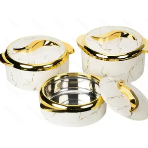 3-piece insulated casserole set with lids - stainless steel insulated serving bowls, suitable for both hot and cold food, ideal for salads, soups, and party food (2.6/2.1/1.6 quarts), for cooking use only, storage box