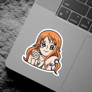 Nami Money Eyes Vinyl Sticker, Cute Anime Sticker, Funny Manga Character Decal, Cute Greedy Nami Sticker, Laptop Phone Decor