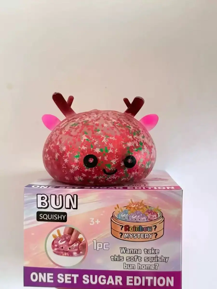 Viral Deer Antler Glitter Bun Squishy  Oddly Satisfying Fidget Toy