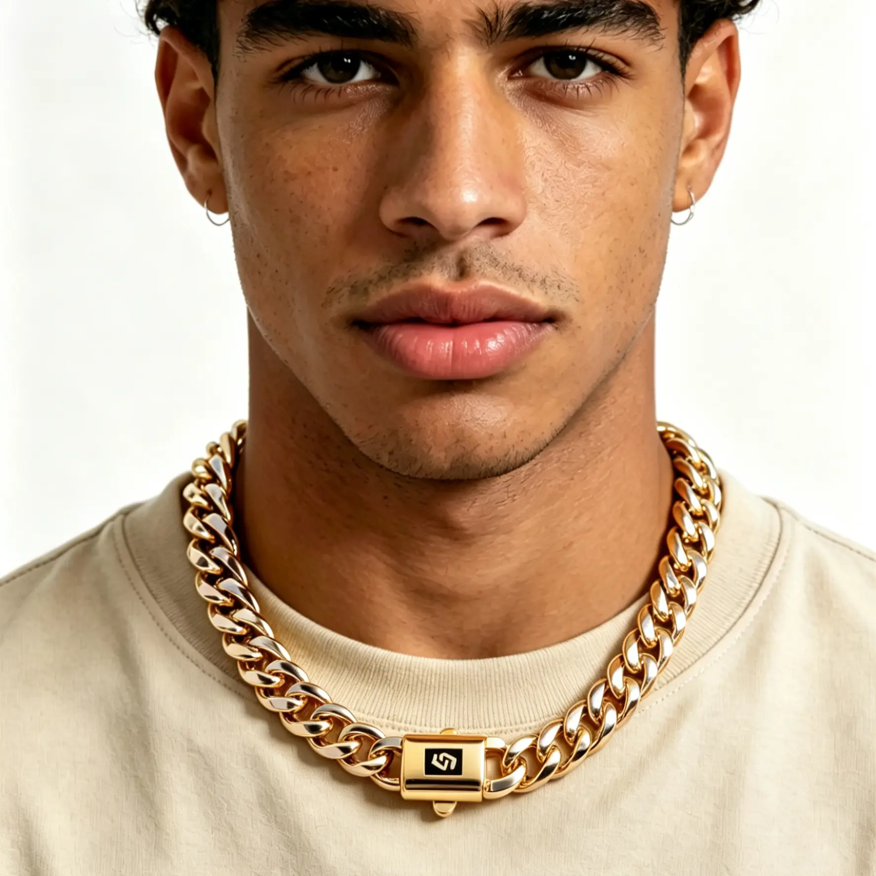 Lorvè  14K Real Gold  Plated with Copper Black "S" Ear Clasp Miami Cuban Link Chain 6-14mm Necklace Women & Men Luxury Jewelry, Daily Wear, Fashion, Gift, Chicano, Classic, Hip Hop, Simple, Sporty