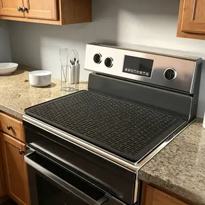 2026 Silicone Stove Top Cover for Electric Stove – Heat Resistant Stove Protector Mat, Kitchen Counter Cover,Kitchen Dish Drying Mat, Anti-Slip Glass Cooktop Protector, Space Saving Kitchen Organizer,