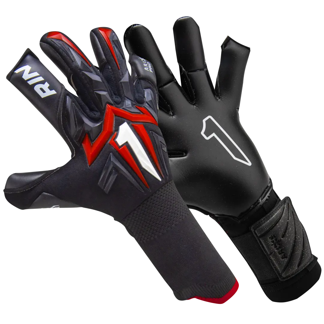 Rinat Aries-X Pro Acevedo Goalkeeper Glove - Unisex 3D Rubber Shock-Absorbing Panels, Arrow Cut, German AXG Latex Palm, Woven Wristband