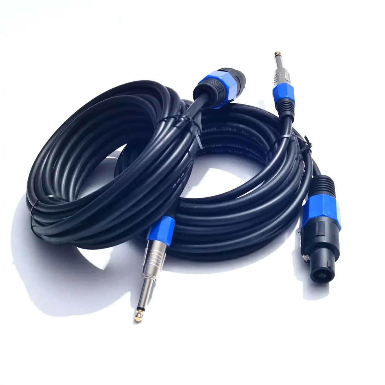 2-Pack 25 ft 14AWG Speakon to 1/4" Male Speaker Cables - Professional Audio Amplifier Accessories with Multipack Convenience, Optimal Signal Transfer, Easy Connection, Durable Build, Shipped from California