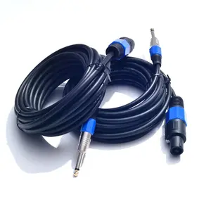 25 ft Speakon to 1/4" Male Speaker Cables - Professional Audio Amplifier (2 Pack) 14AWG ship from California