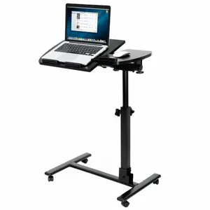 LEMY Adjustable Laptop Stand Rolling Desk Cart Mobile Computer Holder W/ Casters