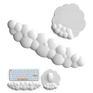 Cloud Shaped Memory Foam Wrist Rest & Mouse Pad Set, Comfortable Breathable Office Accessories for Home & Office Use, Gaming Desk Desktop Accessory