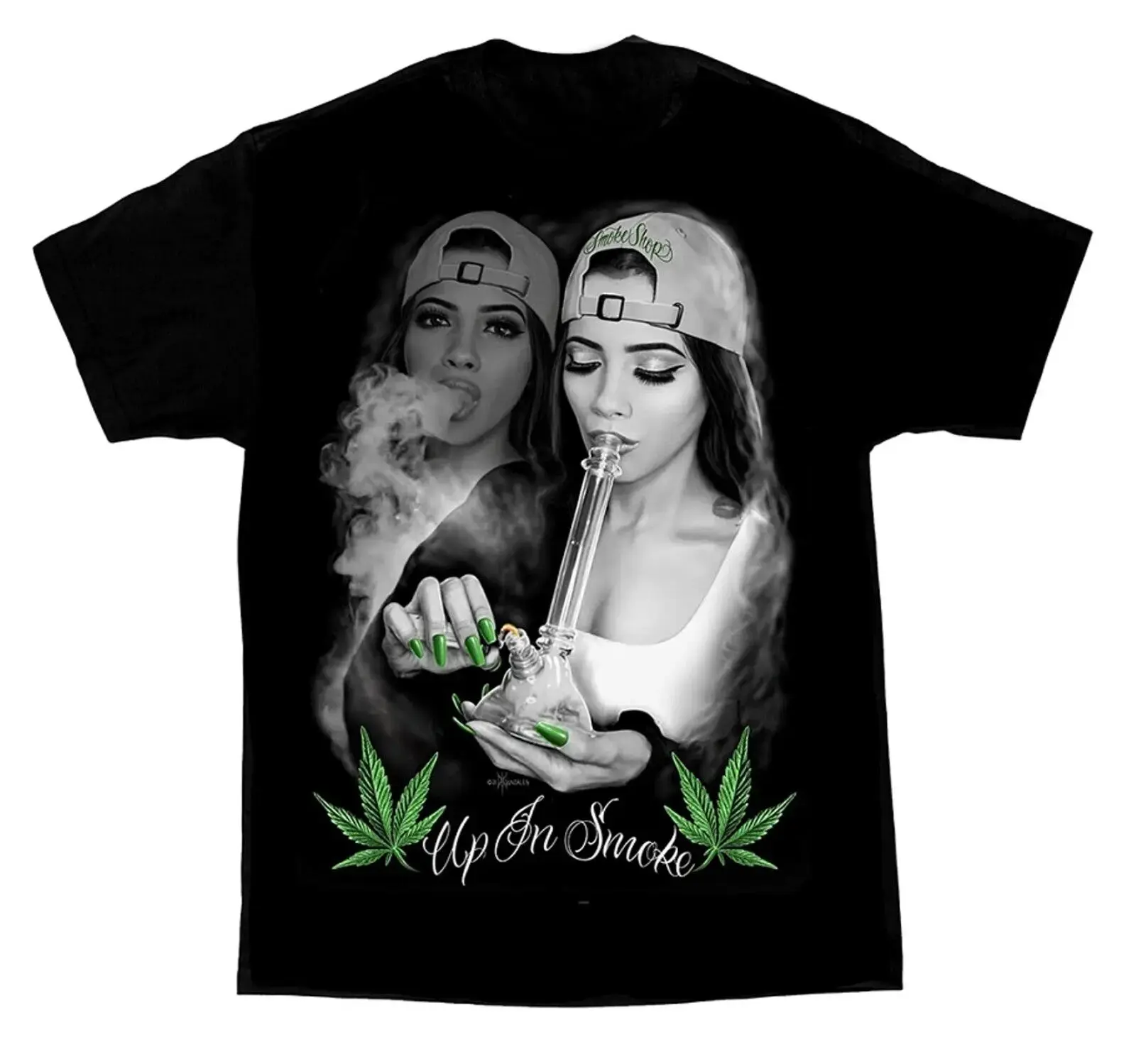 Up In Smoke Chicano Art David Gonzales Dga T Shirt Chicano Graphics Tees, Gangster Clothes Chicano A Men's Short-Sleeve Sports T-Shirt