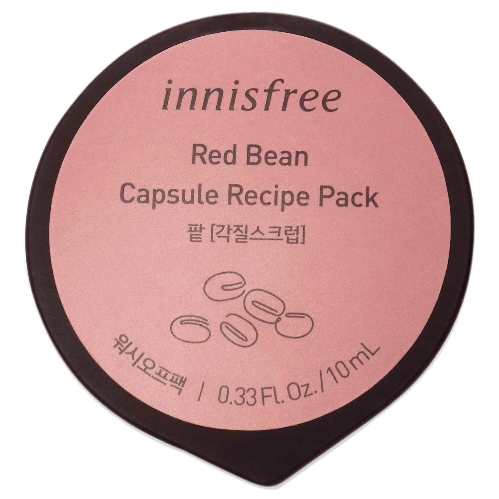 Innisfree Unisex Red Bean Capsule Recipe Pack Mask - 0.33 oz, Convenient Treatment, Easy to Use Mask