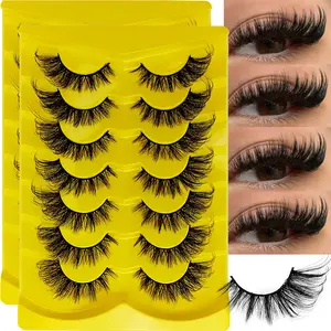 Cat Eye Lashes 3D Winged End, 14 Pairs/2 Pack, Elongated Eyelashes, Fox Eye Style, False Eyelash Extensions for Makeup, Dramatic Effect