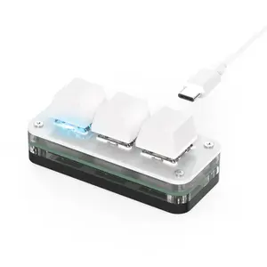 3-Key Programmable Macro Keyboard with RGB Backlight, Wired Custom Mechanical Keypad with Knob, Hot-Swap Mini Keyboard for Gaming, Streaming, Office & Content Creation, Compatible with Windows/Mac