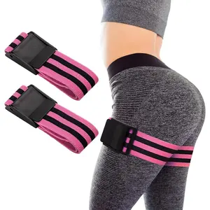 2PCS Booty Bands, Booty Bands for Working Out, Adjustable BFR Training Bands, Fabric Resistance Bands for Exercising