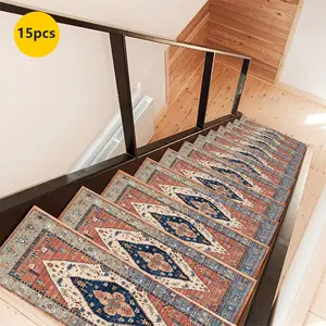 Non-Slip Stair Carpet, Step Protection Carpet, Decorative Bordered Stair Mat for Home Decoration & Bedroom Accessories - Suitable for Indoor, Outdoor Stairs & Multiple Scenarios., Stair Runner