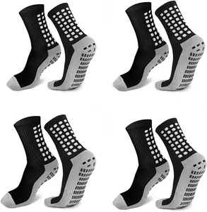 1 pair of men's soccer socks - square design, medium to long, hand or machine washable, strong anti slip grip, suitable for outdoor sports