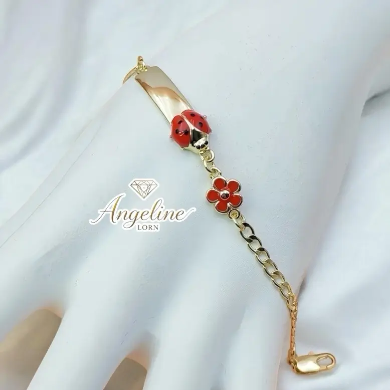 Angeline Lorn #1250 Bracelet niños 14k Laminated High Quality Elegant Design Stainless Steel 3 Capas Oro Real 100% Water Resistant Daily Wear
