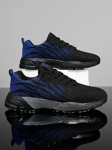 Men's Ombre & Plain Lace Up Sneakers, Casual Breathable Comfortable Sports Running Shoes, Male All-match Round Toe Athletic Running Shoes for Daily Wear