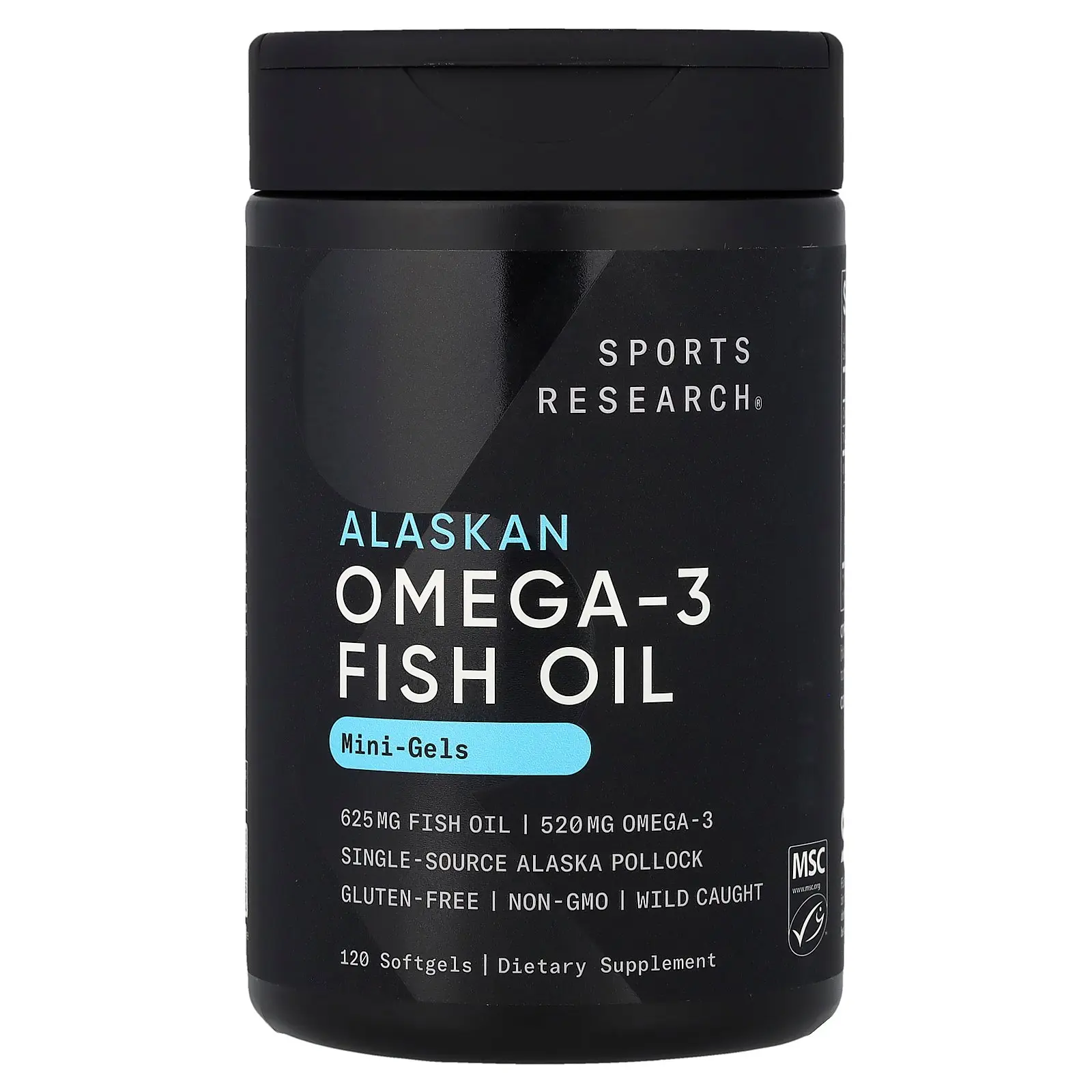 Sports Research Alaskan Omega-3 Fish Oil, Mini Gels, 120 Softgels