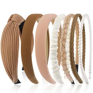 7 Pack Headbands for Women Girls Headbands Trendy Non Slip Hairbands Cute Hair Accessories Multi-style Headband Pack Headbands For Women (Neutral)