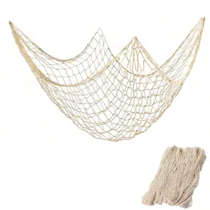 1pc Nature Fish Net Wall Decoration, Ocean Themed Wall Hangings, Ocean Inspired Design, Fishing Net Party Decor For Pirate Party, Wedding, Photographing Decoration Home Decor, Beach Decor, Interior Wall Decor, Aesthetic Design
