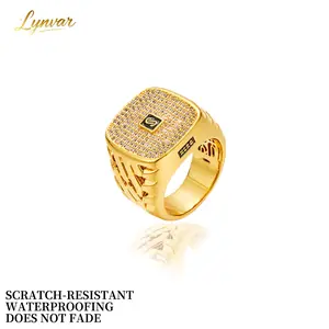 14K Gold Plated Eternity Ring – Stackable Cubic Zirconia Band, Dainty Vintage Gold Ring for Women & Men, Unisex Streetwear Jewelry