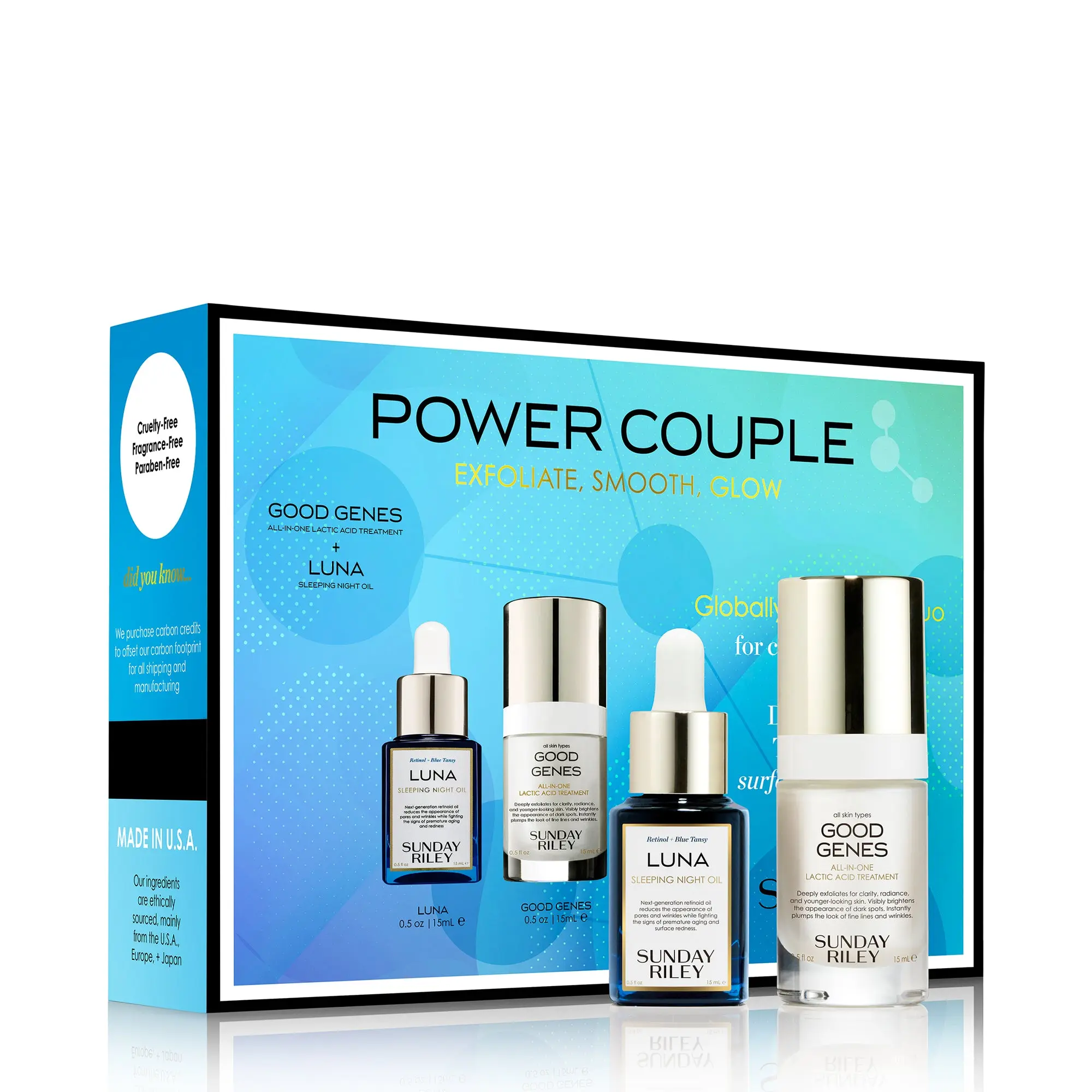 Lactic Acid & Retinol Skincare Duo - Treatment to Smooth Texture, Reduce Discoloration & Promote a Radiant Complexion, Kit, Brightens Skin