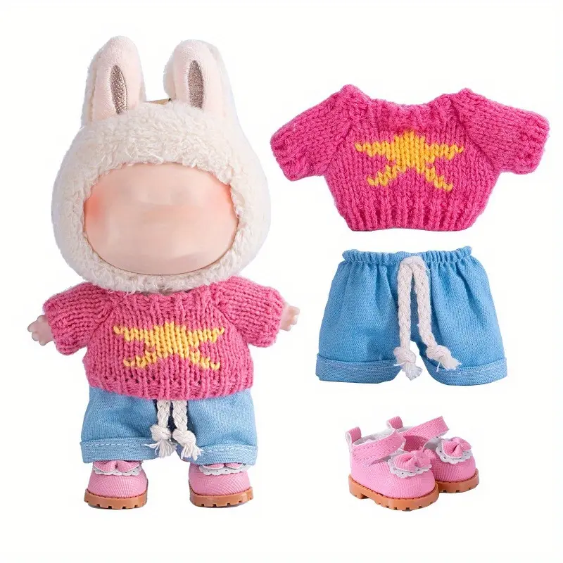 for LABUBU (6.69inch/17cm) Mini Plush Doll'S Handmade Clothes Outfit Clothing Gift (No Doll) Multi-Item Party Favor Packs, Doll Clothes Shoes, Stylish Doll Clothes
