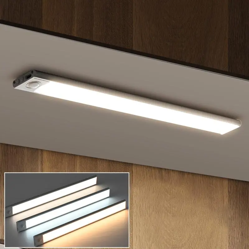 【SummerVibes】2026 16inch LED Under Cabinet Lights Motion Activated - 2/4 Pack USB Rechargeable Closet Lights with Dimming & Stick-on Installation, Wireless Indoor Lighting for Kitchen, Bedroom, Stairs, Pantry, Garage Newyear Gift, Interior Led Lights, Hom