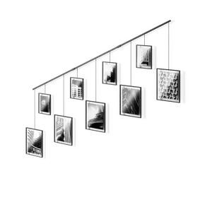 Umbra Exhibit Photo Display, Multi-Photo Wall Decor with 9 Hanging Gallery Frames, Customizable Layout Metal Traditional