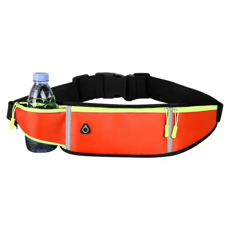 Seamless Outdoor Unisex Waist Pack, Lightweight (155g) Nylon Running Belt with Snug Hold, Convenient Water Slot & Reflective Stripe for Hiking & Cycling, Adjustable, Outdoor Runs, Approx. 155G/5.47Oz, Elastic & Adjustable, Outdoor Running