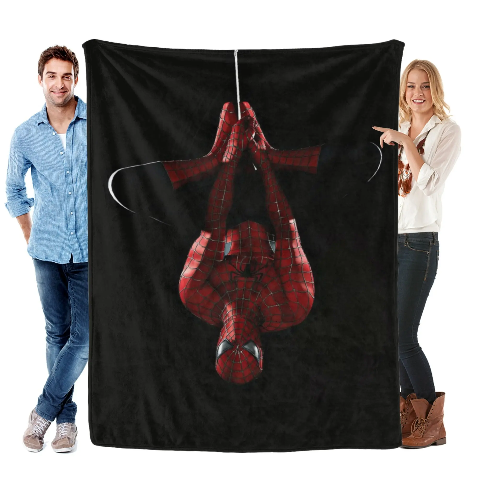 MARVEL Ultra-Soft Flannel Fleece Spider-Man Hanging Blanket - 2D Superhero Magic Throw for Home Bedroom Decor, Couch Use & Fans Gift, Couch & Bed, Home & Outdoors