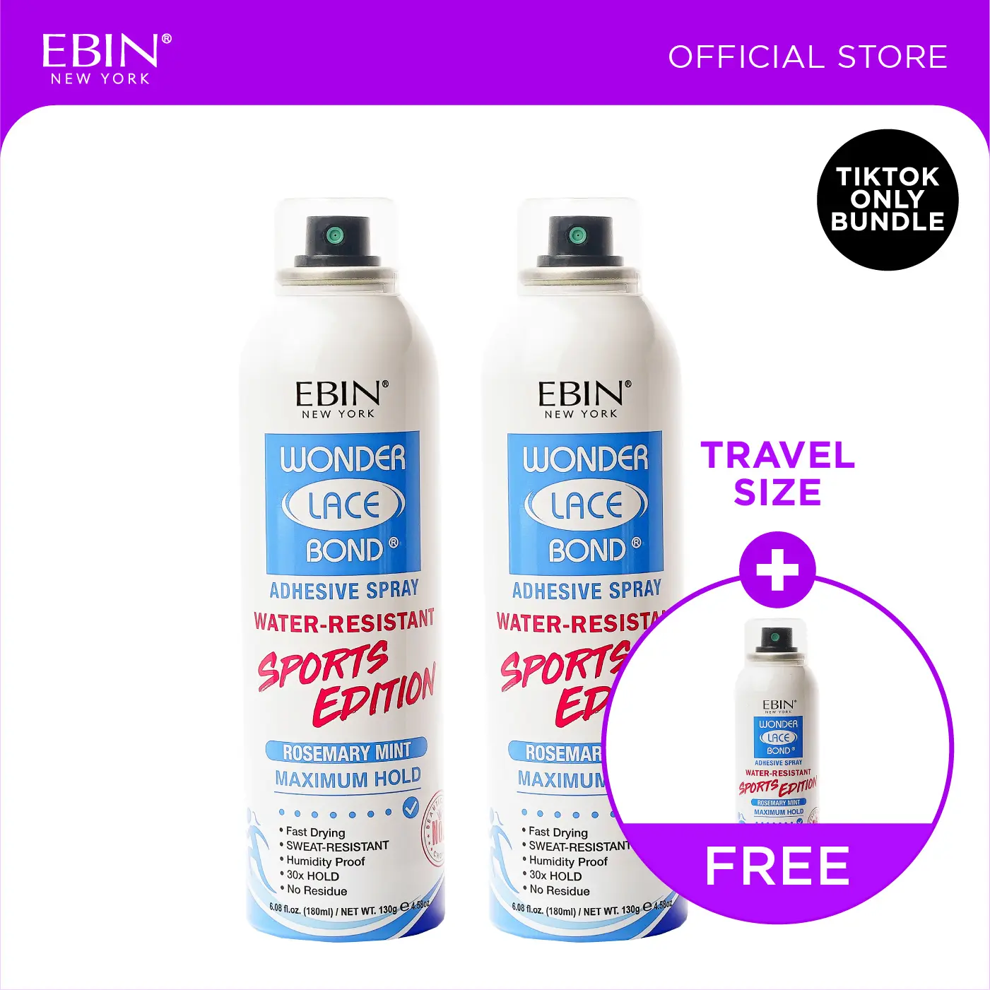 EBIN Sports Edition Adhesive Spray Set with FREE Travel size spray EBIN Sports Edition Adhesive Spray Set with FREE Travel size spray