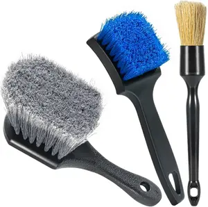 Tire Brushes for Cleaning Tires, Car Wheel Brushes for Cleaning Wheels, Rim Cleaner Brush for Car Detailing, Premium Wheel Cleaner Brush Kit Safe for Cars, Trucks, SUVs, RVs, Motorcycles