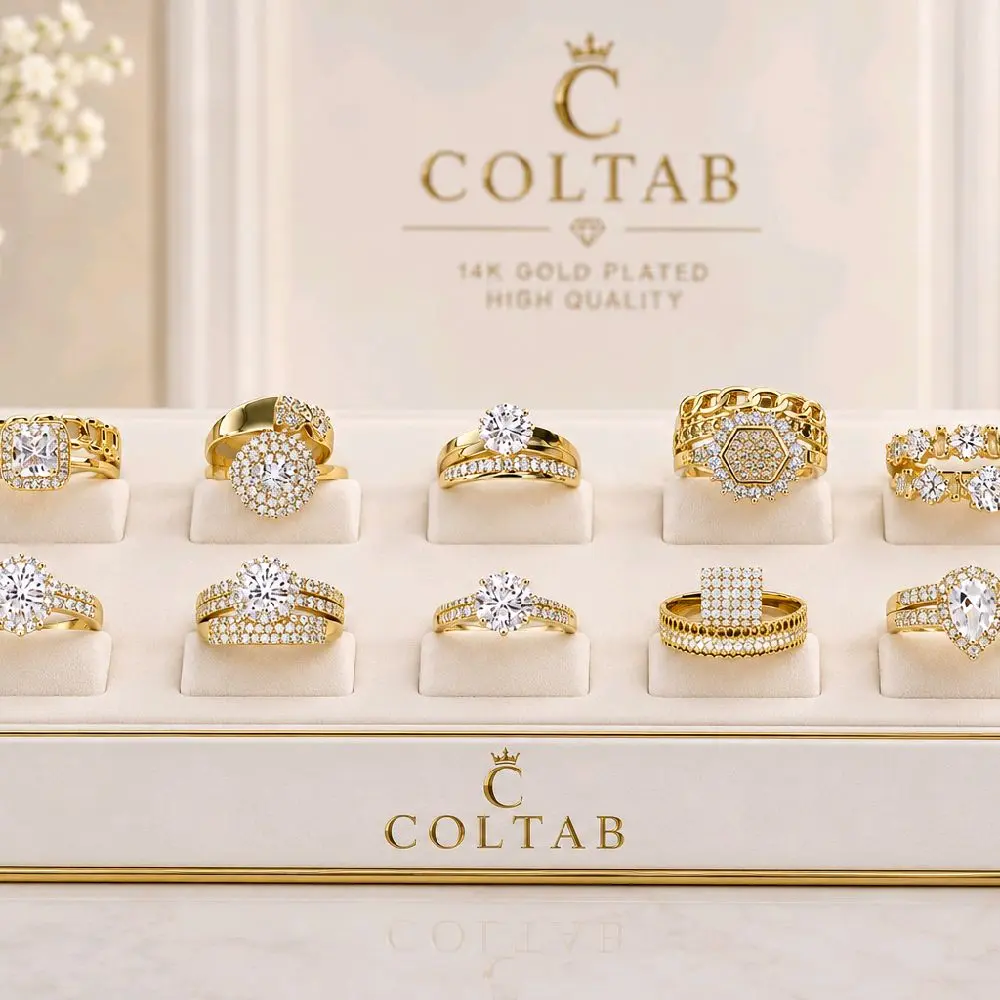 Ring set 2 pieces, Elegant goldplated waterproof.  diferents size available