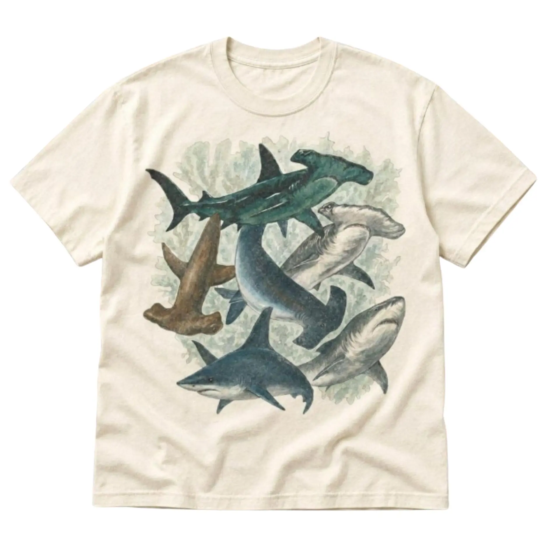 Hammerhead Shark Graphic T-Shirt, Vintage Shark Tee, Ocean Marine Life Shirt, Coastal Y2K Aesthetic, Oversized Unisex Streetwear Gift